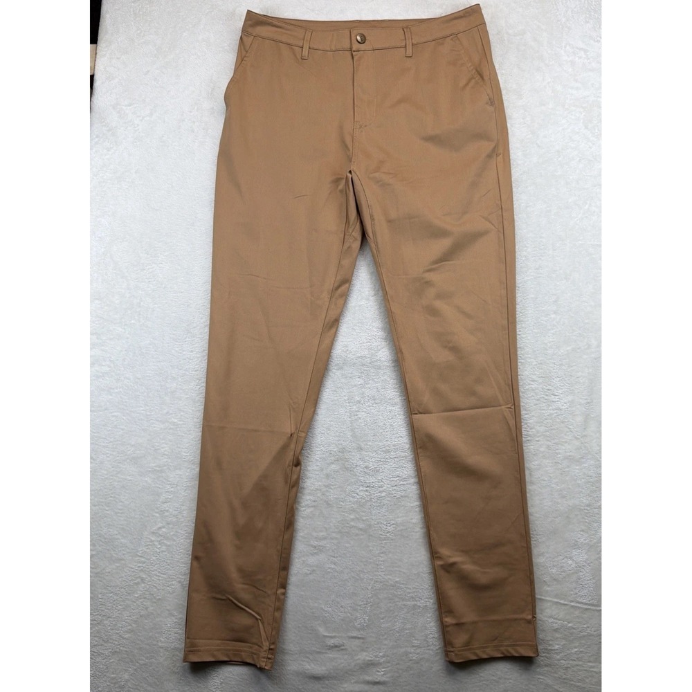 Barbell Apparel Mens Chino Pants 32 Brown Athletic Fit Stretch Performance